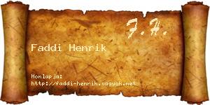Faddi Henrik névjegykártya